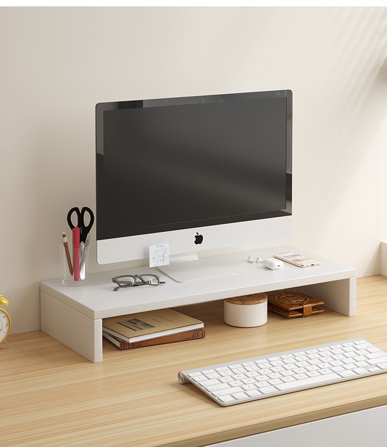 Ergonomic Monitor Riser Stand with Keyboard Storage & Desk Organizer