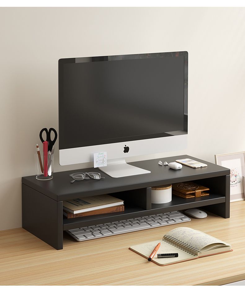 Ergonomic Monitor Riser Stand with Keyboard Storage & Desk Organizer