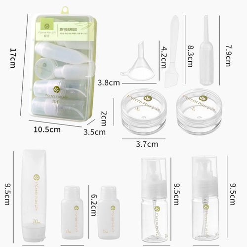10-Pack Leak-Proof Travel Toiletry Bottles Refillable Container Kit