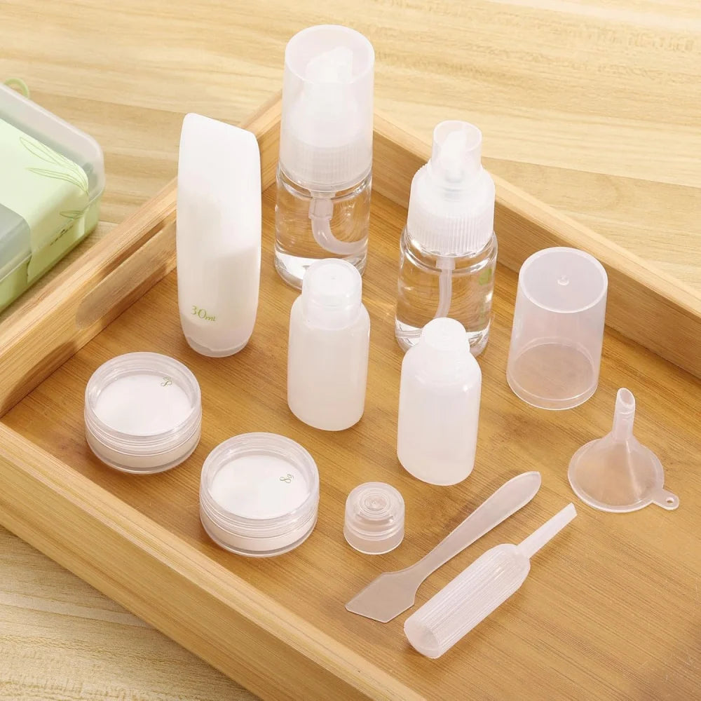 10-Pack Leak-Proof Travel Toiletry Bottles Refillable Container Kit