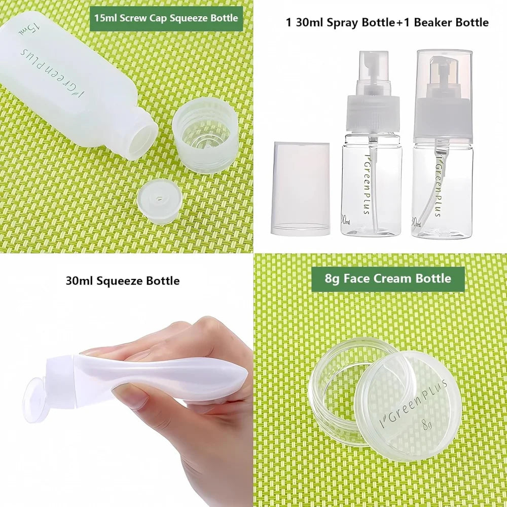10-Pack Leak-Proof Travel Toiletry Bottles Refillable Container Kit