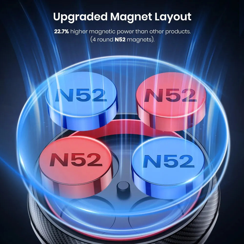 TOPK Magnetic Car Phone Holder | 6 N52 Magnets | Air Vent Mount | Universal Fit