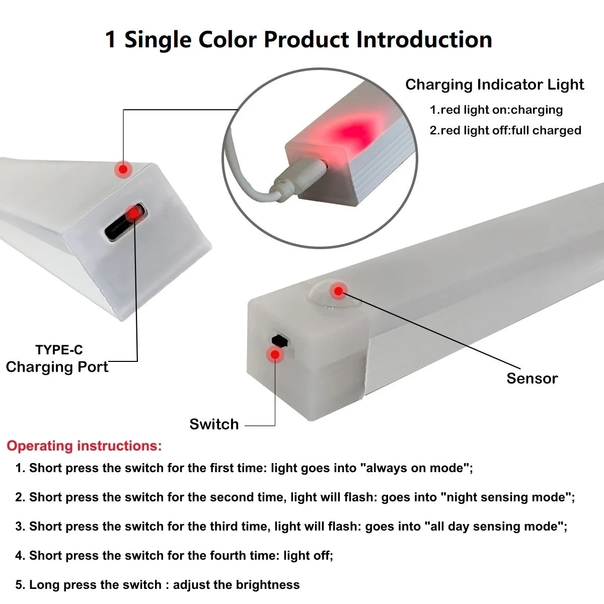 Motion Sensor LED Strip Light | USB Rechargeable | Cabinet, Wardrobe & Staircase