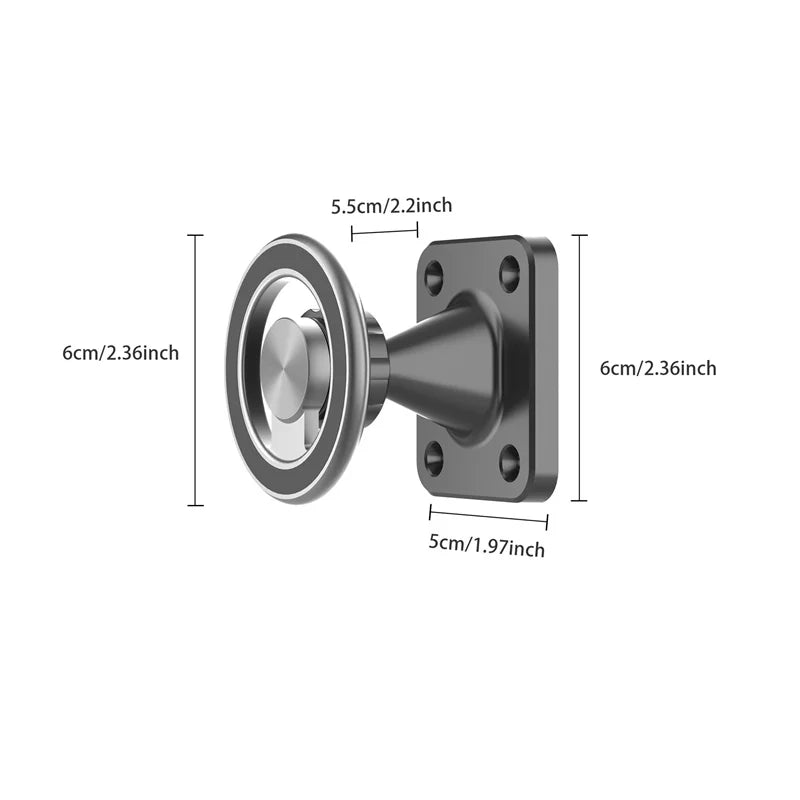 Magnetic Wall Mount Phone Holder – 360° Rotation, Universal Fit for Truck, Car, Boat & Desk