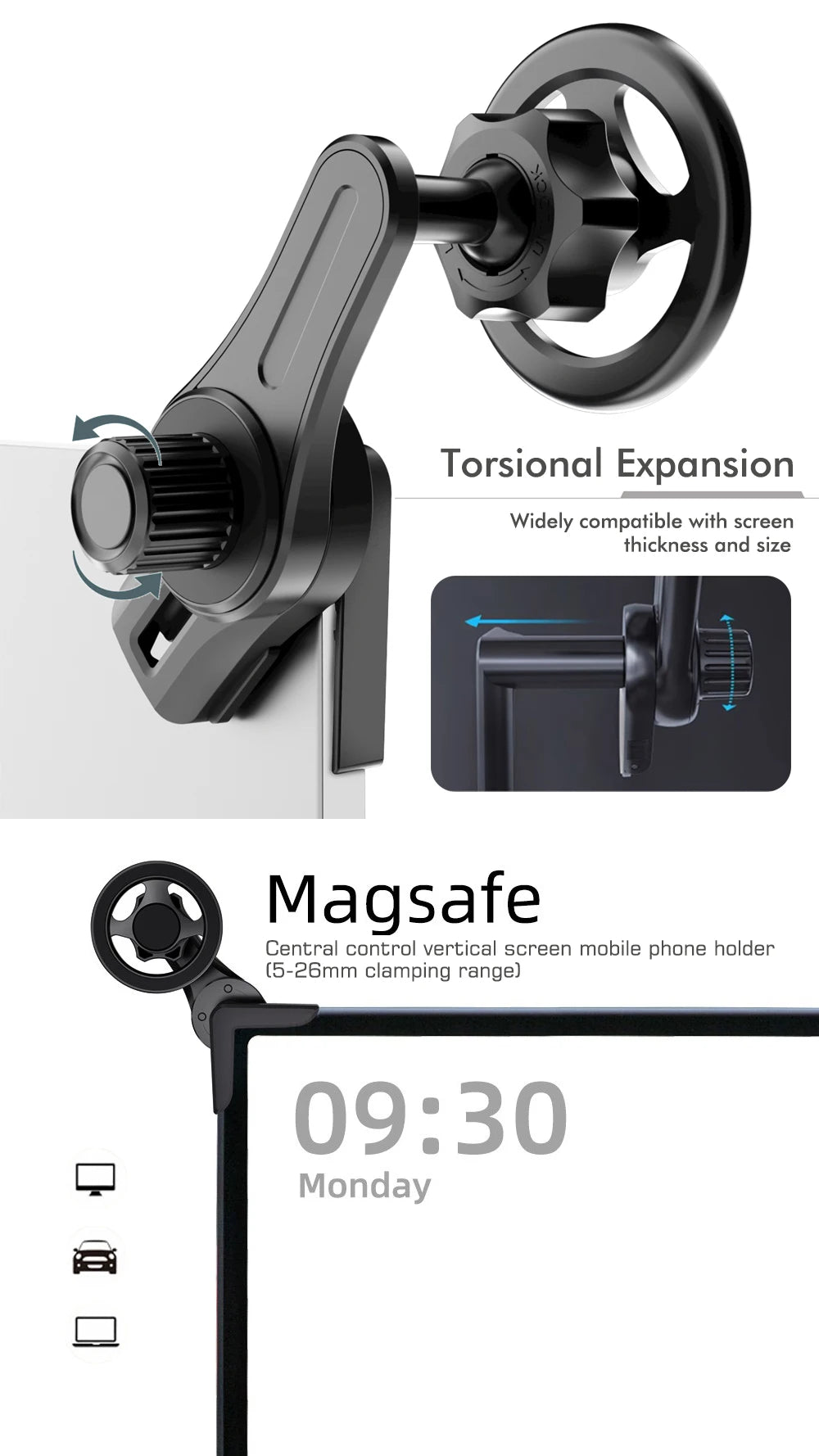 Magnetic Car Phone Holder | 360° Rotation | Foldable Dashboard Mount
