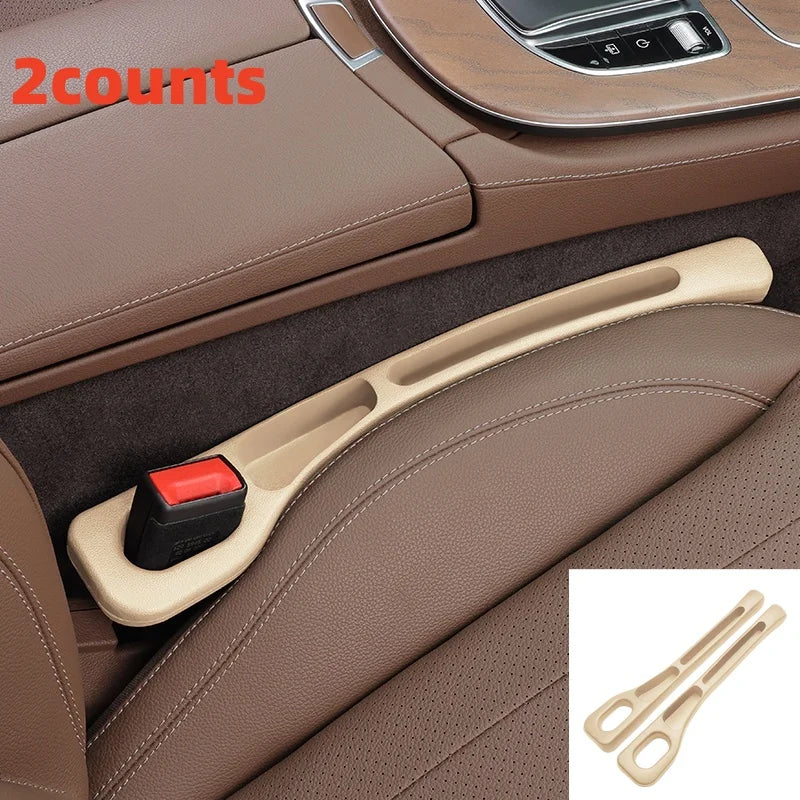 2-Pack Waterproof PU Car Seat Gap Plug Strip with Storage Grooves
