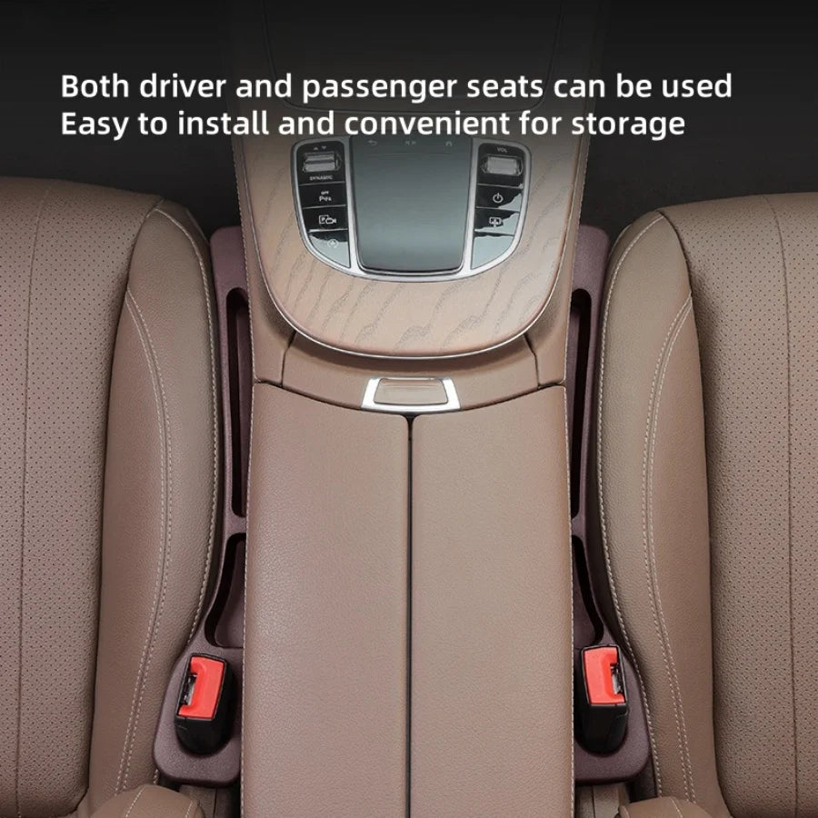 2-Pack Waterproof PU Car Seat Gap Plug Strip with Storage Grooves