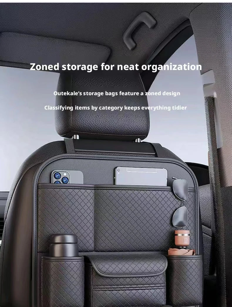 High-Capacity Car Seat Gap Organizer | Built-In Cup Holder | Premium PU | Universal Fit