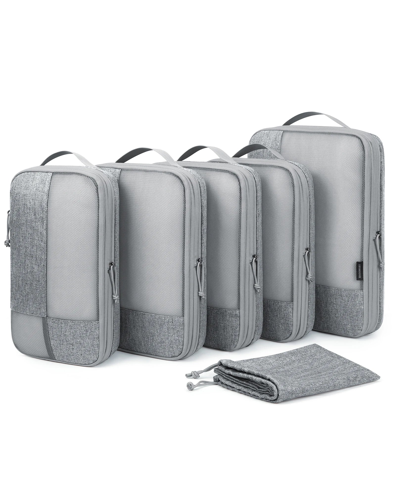 BAGSMART 6-Piece Compression Packing Cubes Set – Expandable Travel Luggage Organizer with Shoe Bag