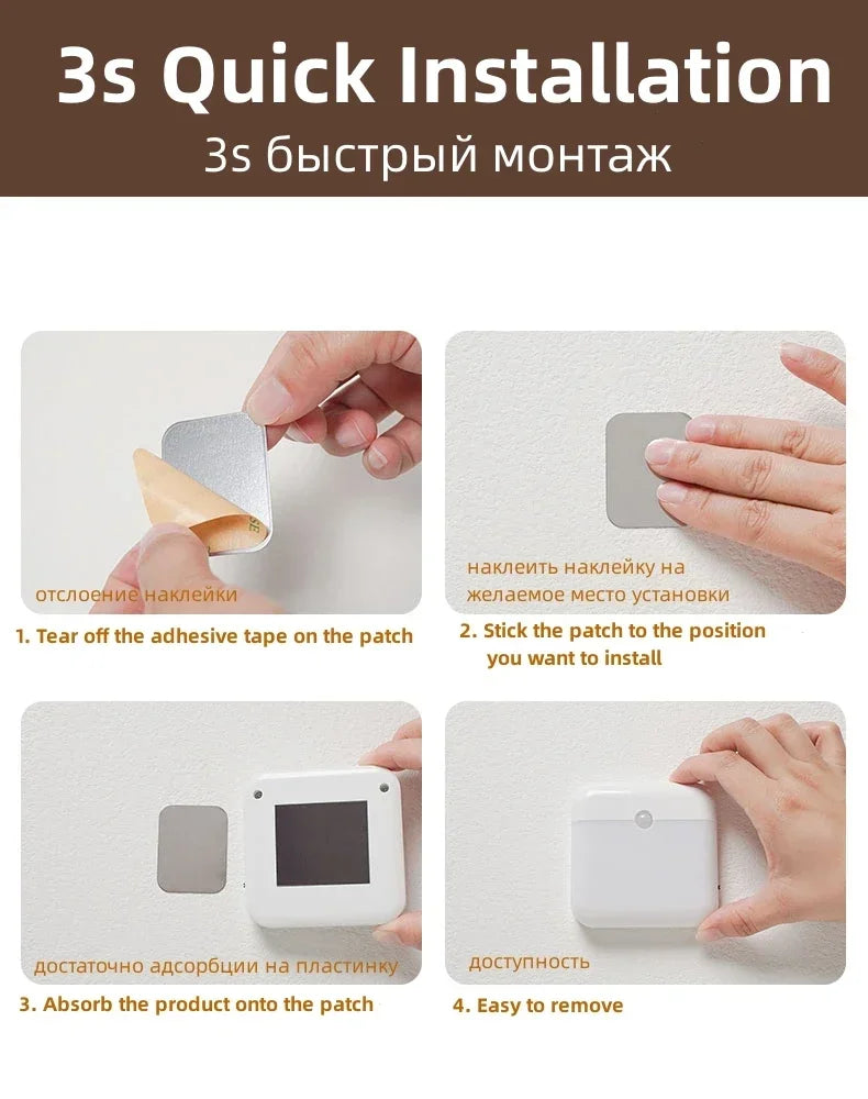 Motion Sensor Light USB Night Light LED Lamp With Switch Rechargeable Inductor Lights For Kitchen Stairs Hallway Closet Bedroom