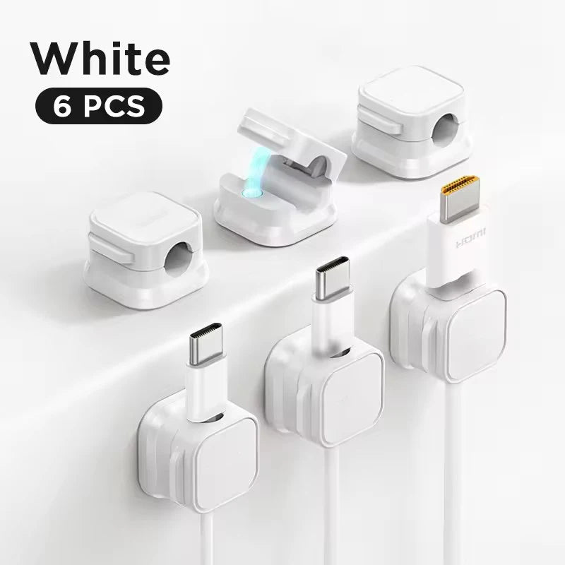 Adhesive Magnetic Cable Clips – Wire & Cord Organizer for Desk, Office & Home
