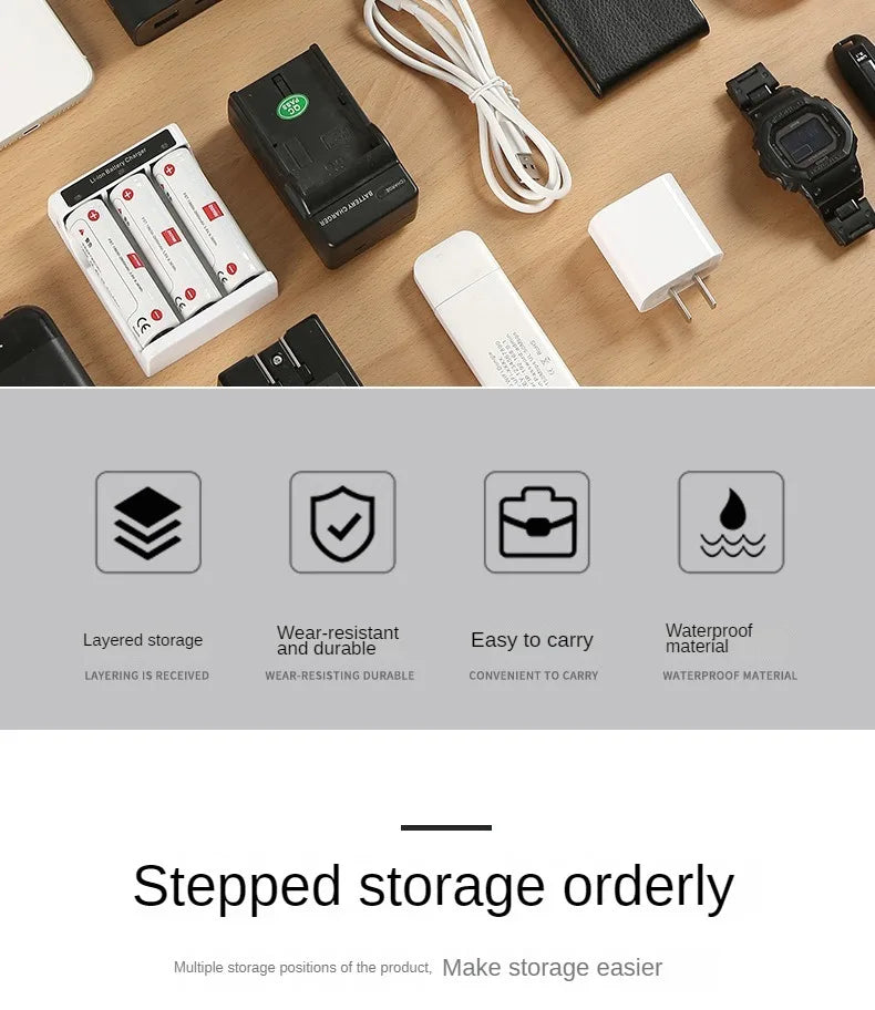 Large Capacity Multifunctional Electronic Organizer Travel Bag for Power Bank & Cables