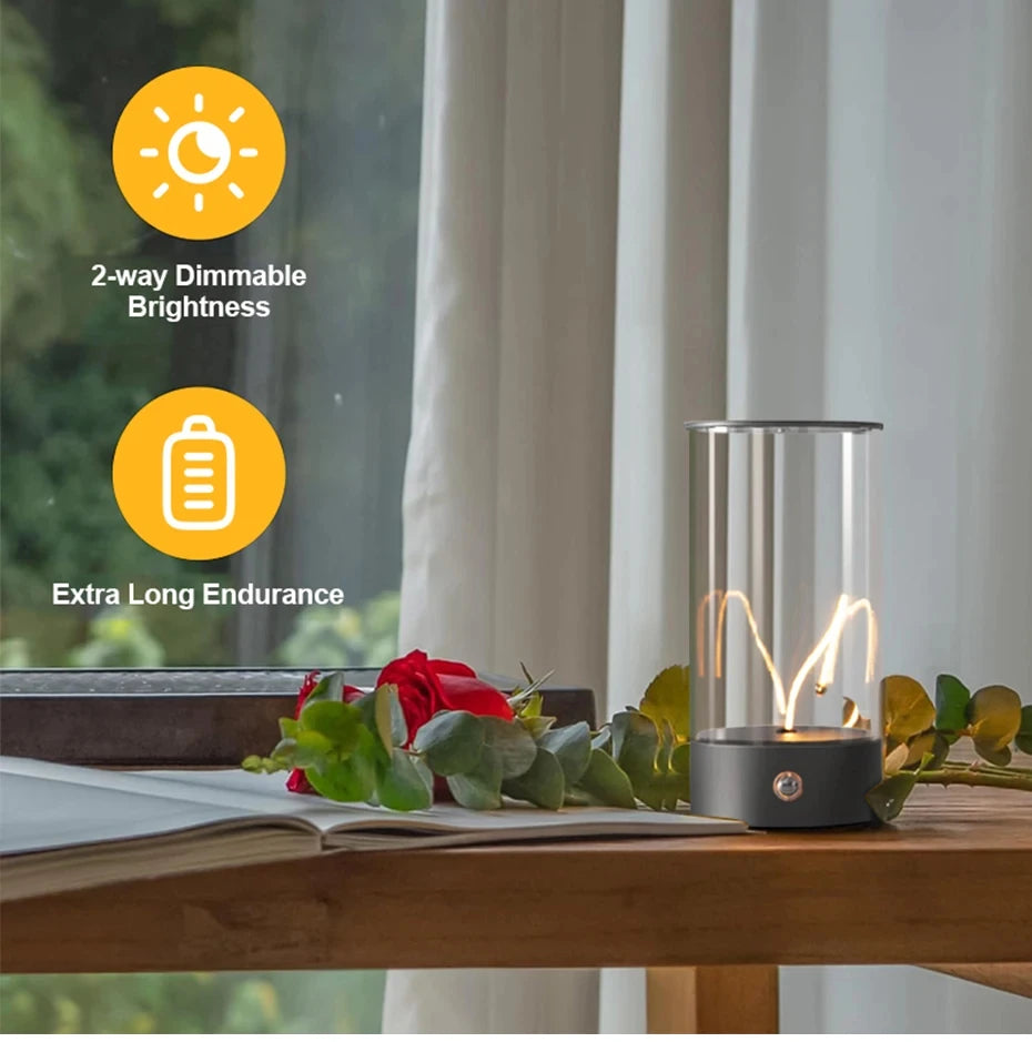 Cordless LED Table Lamp with Magnetic Adjustable Filament – 3-Mode Dimming