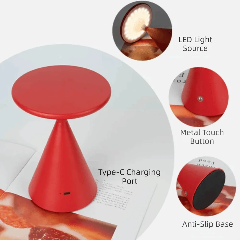 Flying Saucer Cordless Table Lamp – Touch Control LED Desk Light