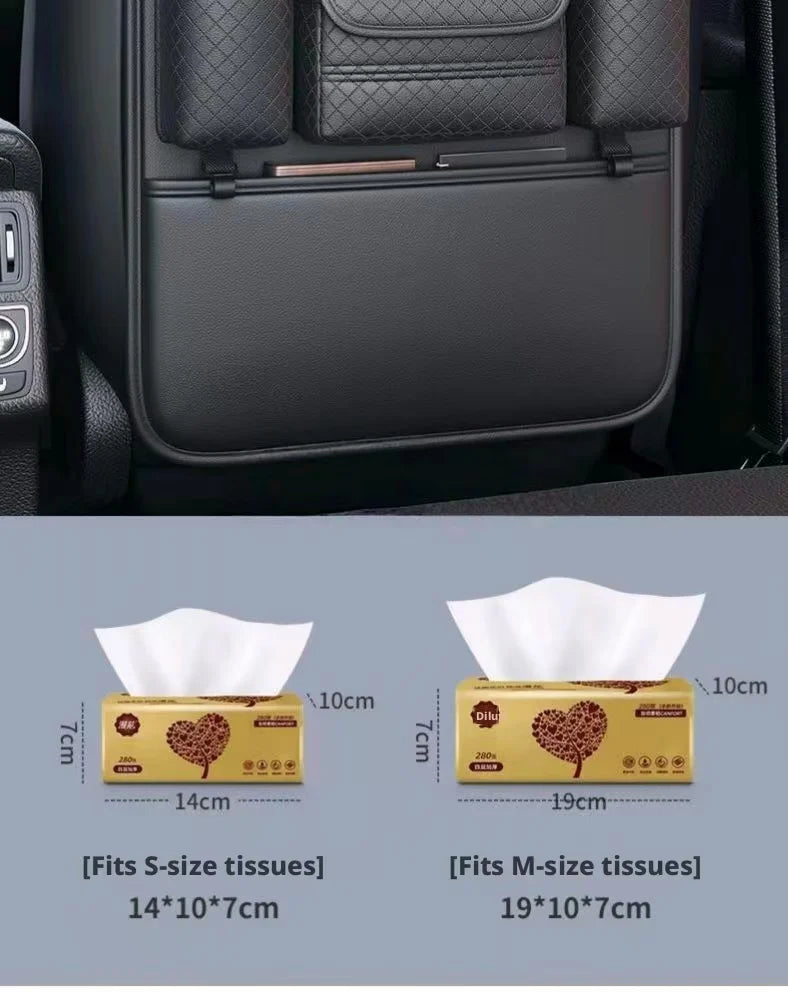High-Capacity Car Seat Gap Organizer | Built-In Cup Holder | Premium PU | Universal Fit