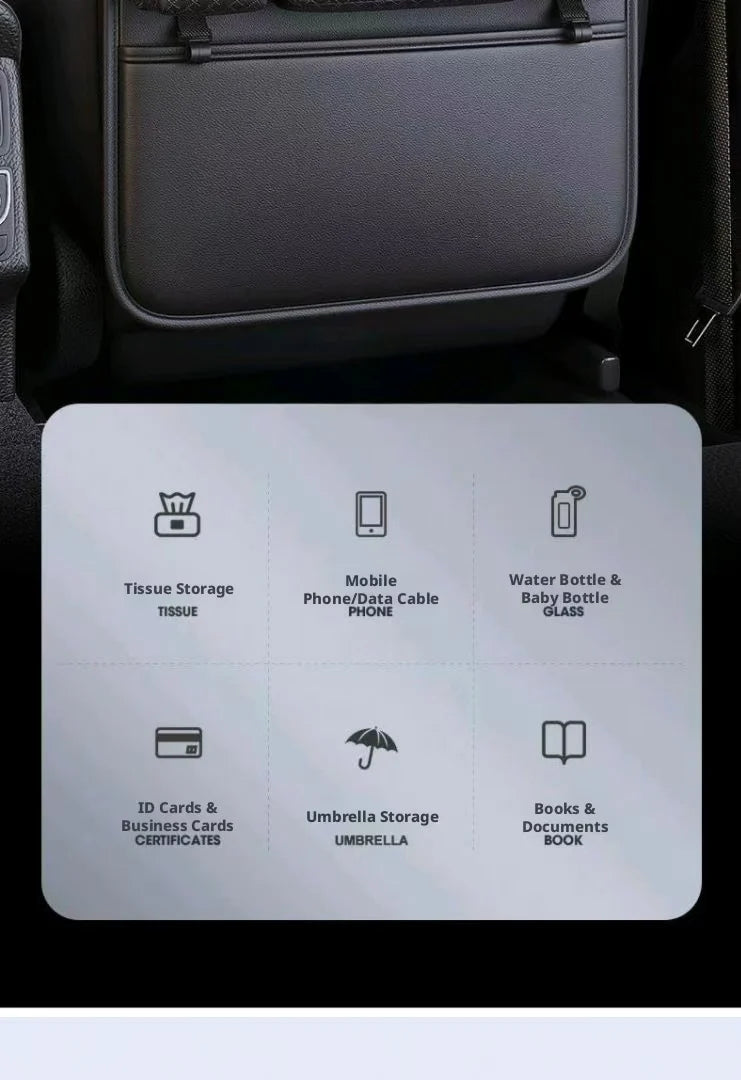 High-Capacity Car Seat Gap Organizer | Built-In Cup Holder | Premium PU | Universal Fit