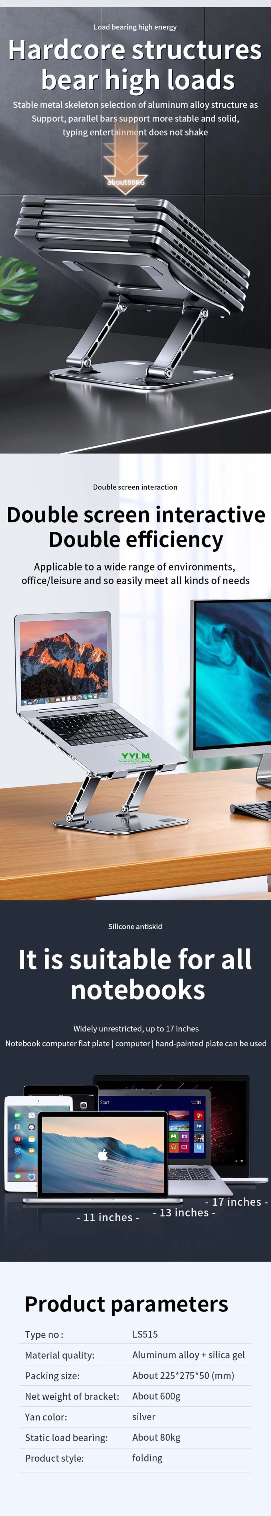 Adjustable Aluminum Laptop & Tablet Stand with Cooling Support