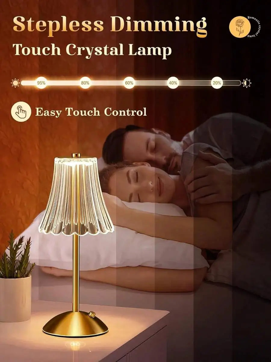 Cordless LED Table Lamp – USB Rechargeable, Gold Brass, Indoor/Outdoor