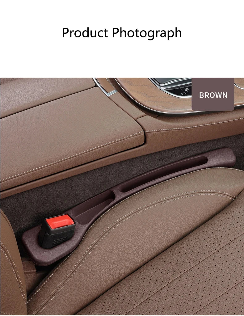 Waterproof Car Seat Gap Filler Strip 2-Pack – EVA Plug with 2 Grooves, Seatbelt-Safe
