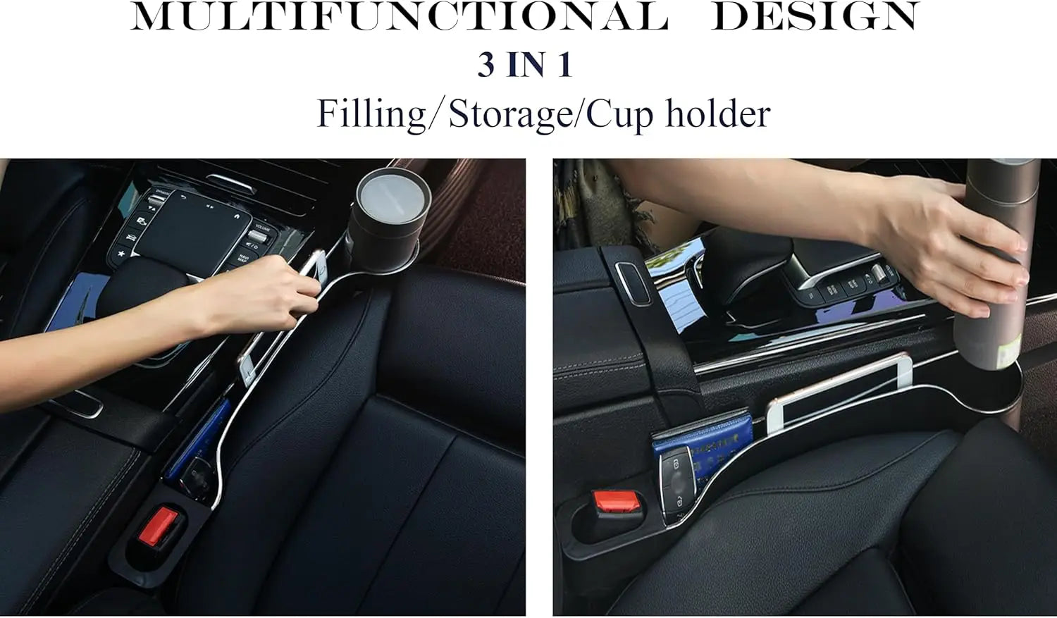 Upgraded Car Seat Gap Organizer with Cup Holder & Phone Holder