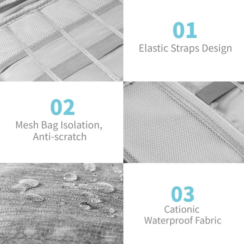 Waterproof Portable Electronic Accessory Organizer Bag for Cables & Chargers