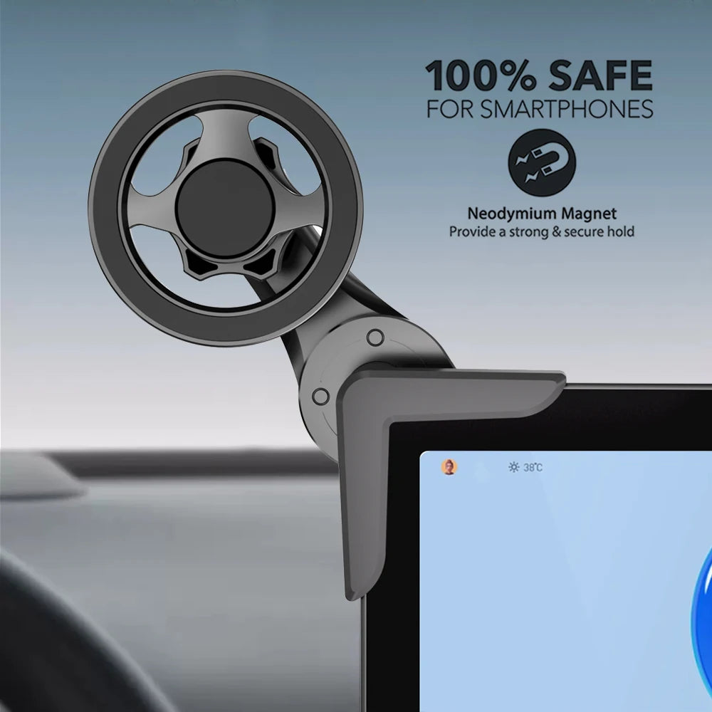 Magnetic Car Phone Holder | 360° Rotation | Foldable Dashboard Mount