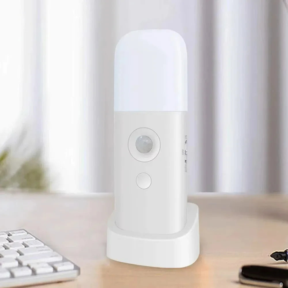 Motion Sensor Night Light Indoor USB Rechargeable Dimmable LED Light Portable Motion Activated Night Lamp for Kids Room Bedroom