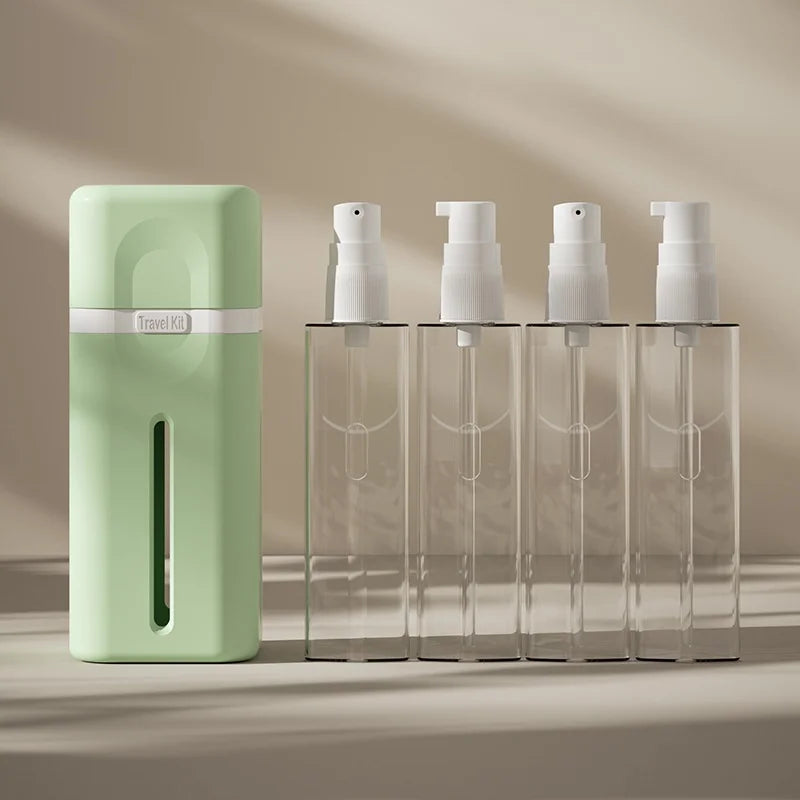 4-in-1 Refillable Leak-Proof Travel Dispenser Bottle for Camping & Business