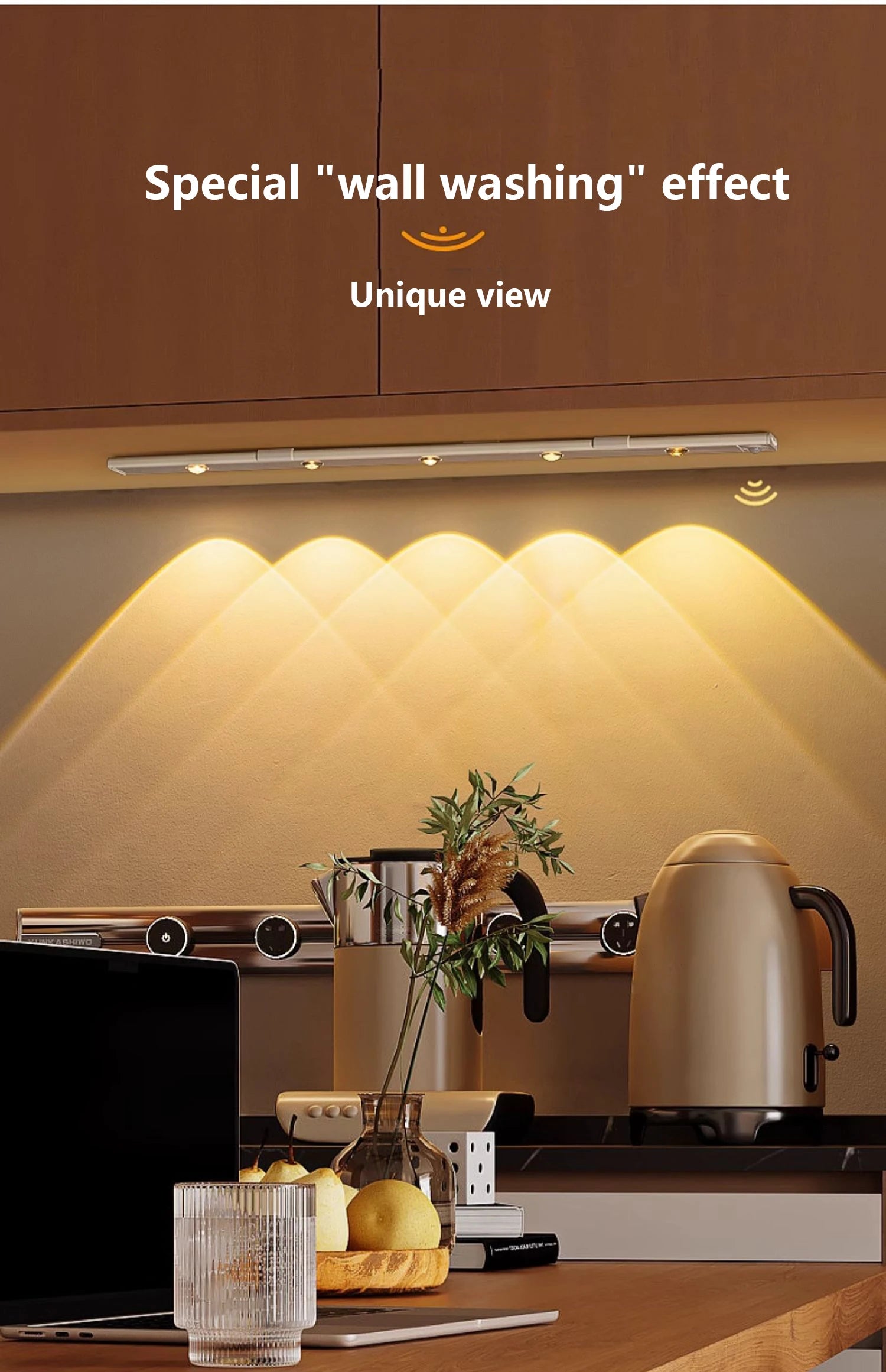 Wireless Motion Sensor LED Cabinet Light – 3 Color Temps, USB Rechargeable