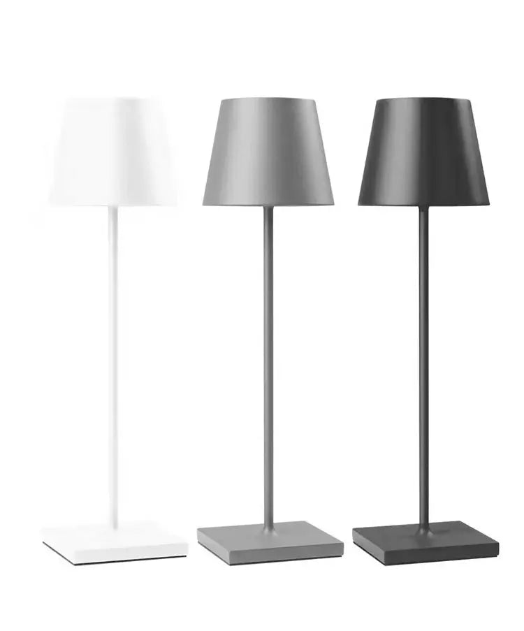 IP54 Waterproof Cordless Table Lamp – Touch Dimming, USB Rechargeable, Hotel Style