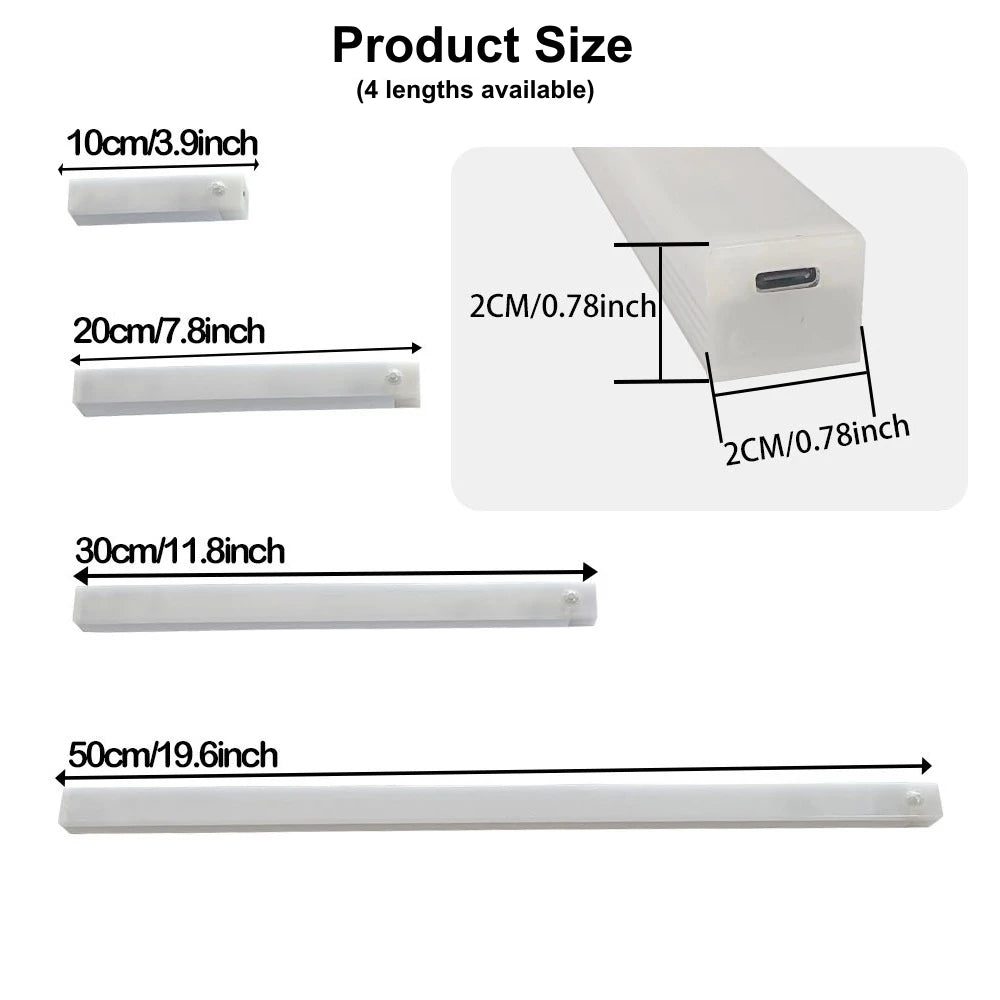 Motion Sensor LED Strip Light | USB Rechargeable | Cabinet, Wardrobe & Staircase