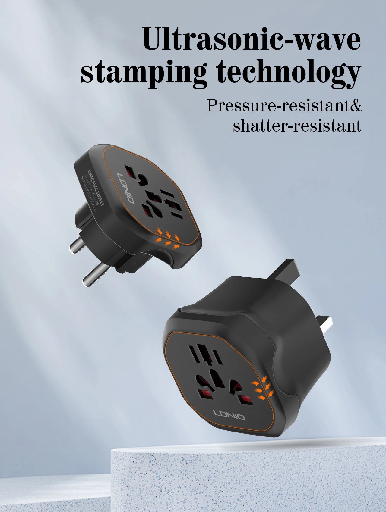 LDNIO Universal Travel Adapter EU/KR to UK/US/AU Plug Converter