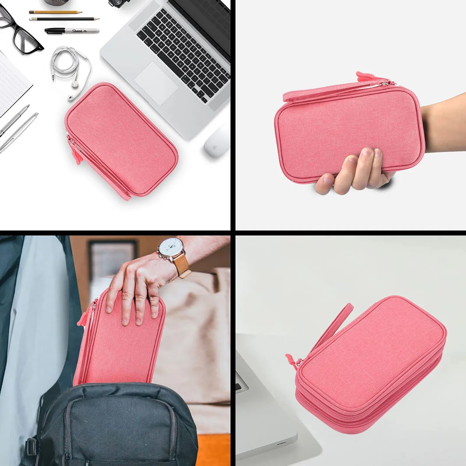 Waterproof Electronics Organizer Pouch – Small Travel Case for Cables & Gadgets
