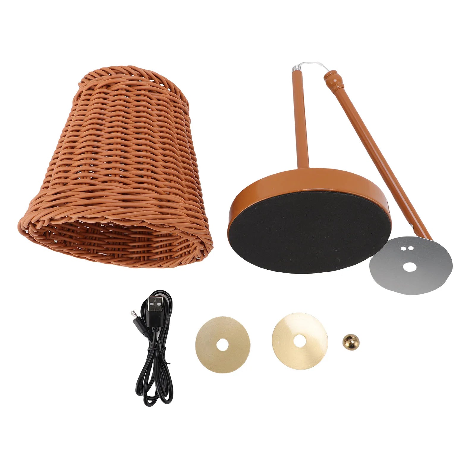 Rattan Cordless Table Lamp – Dimmable LED, Touch Control, Indoor & Outdoor
