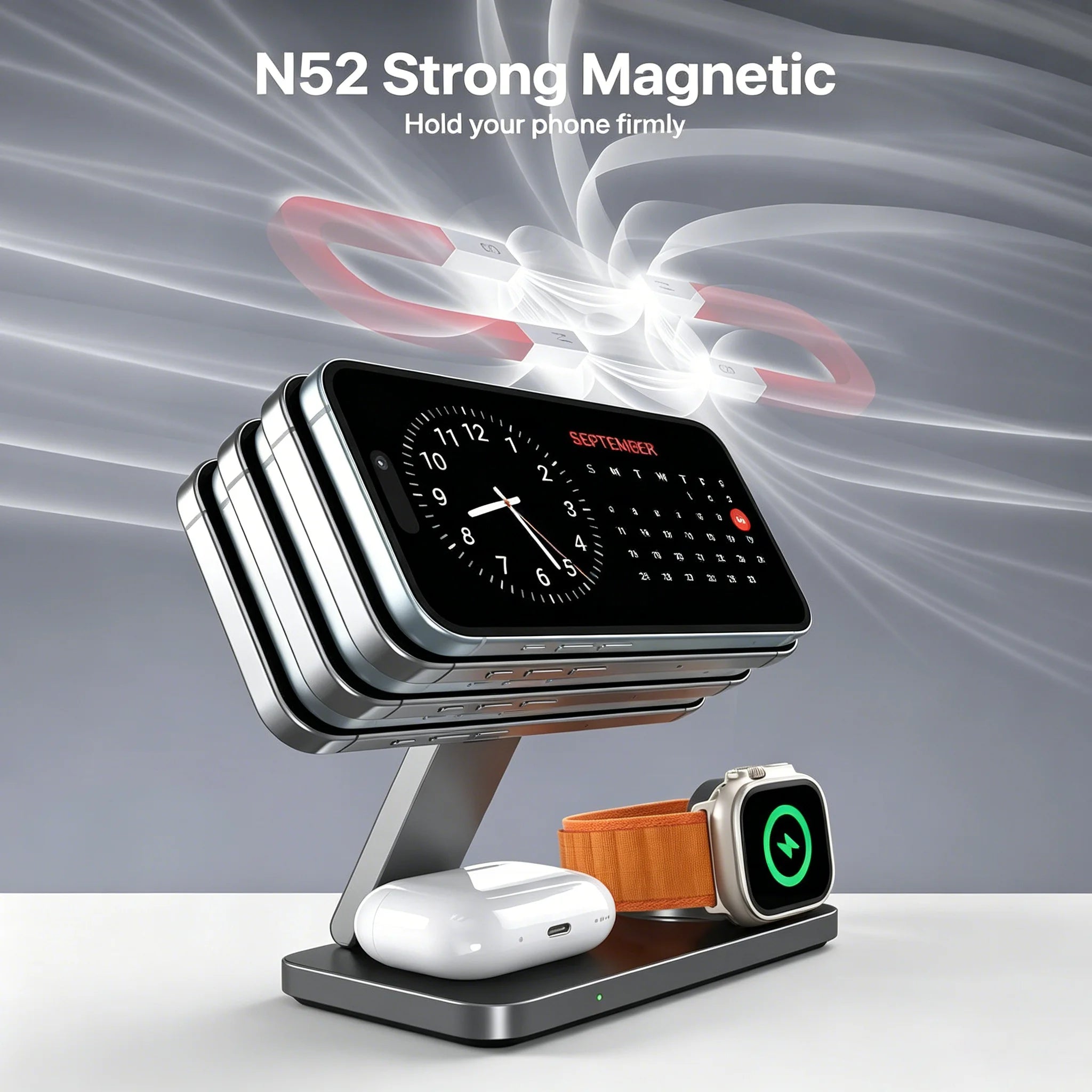 Foldable 3-in-1 Magnetic Wireless Charging Station