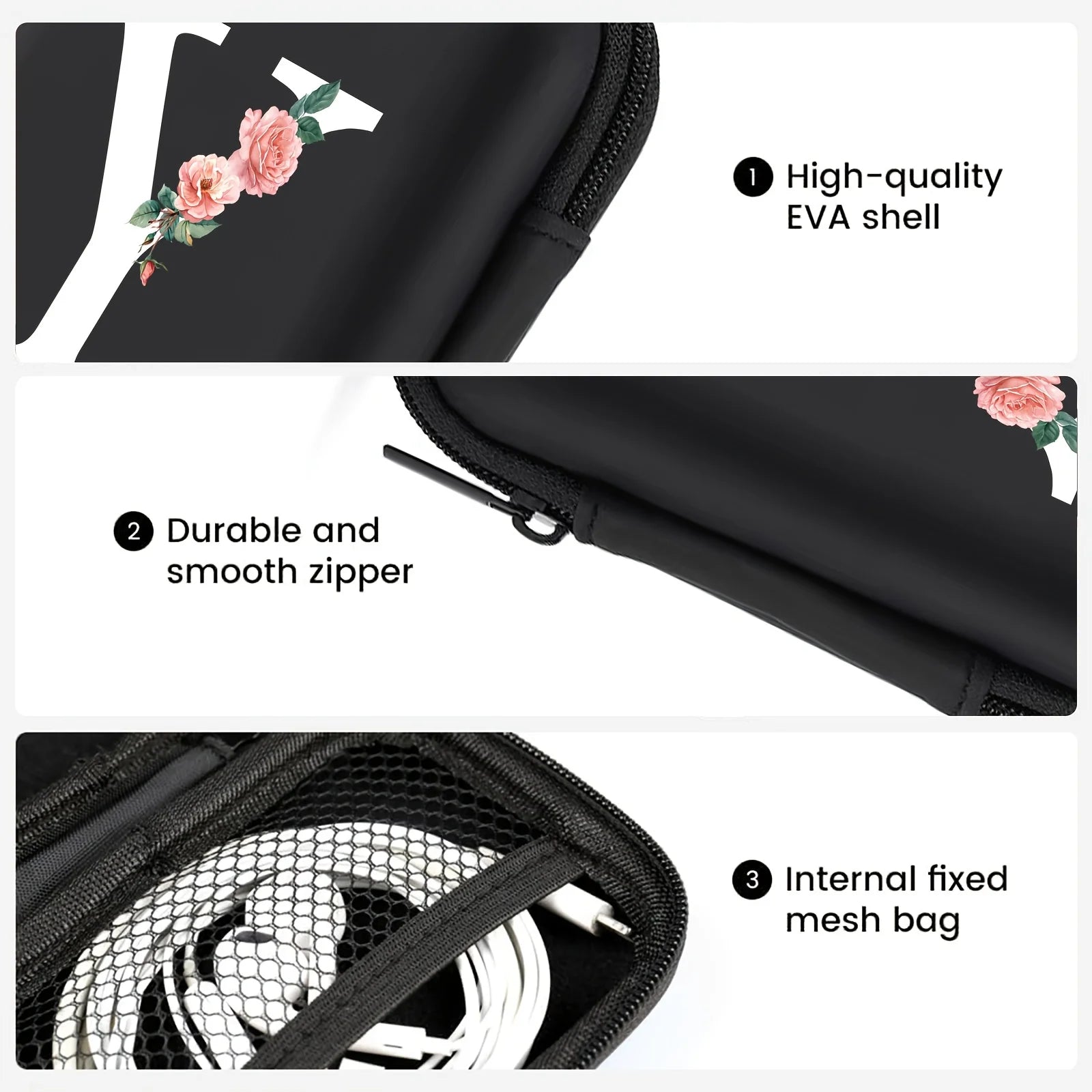 EVA Electronics Organizer Bag for Cables, Chargers & Earphones Travel Case