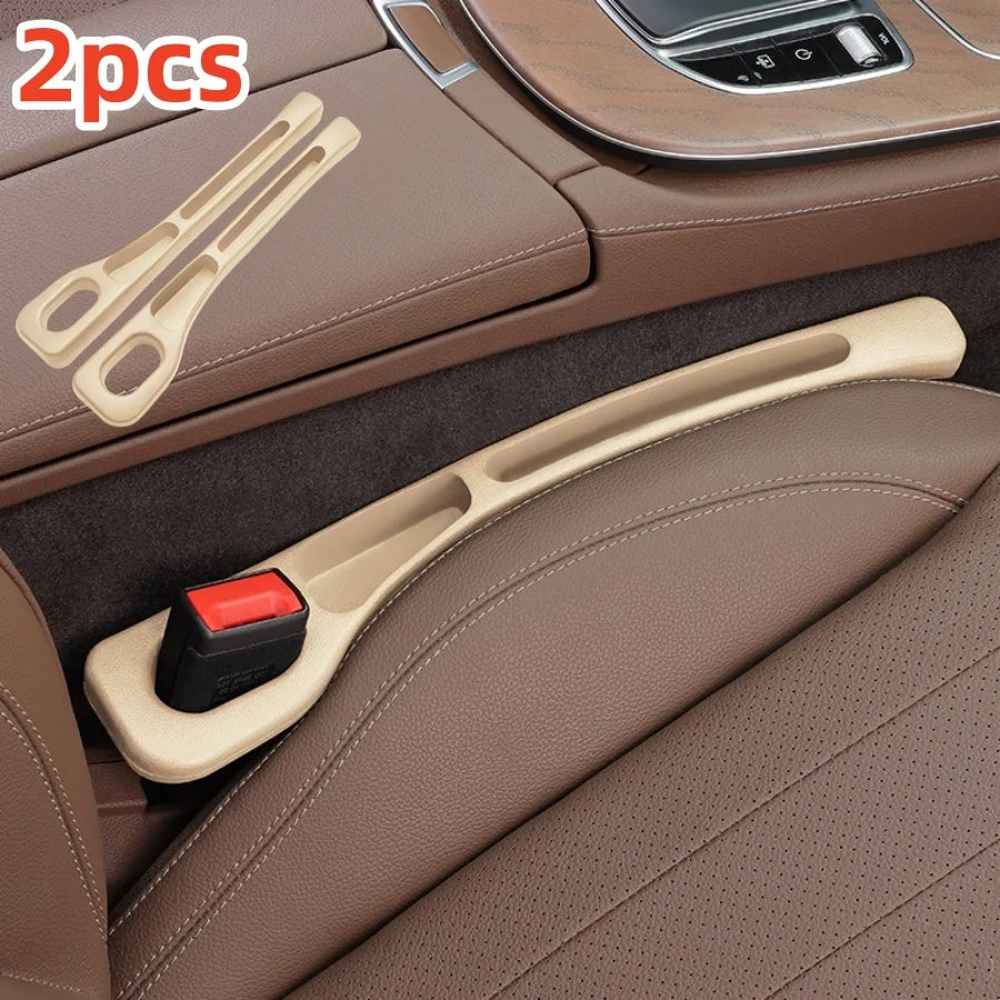 2-Pack Waterproof PU Car Seat Gap Plug Strip with Storage Grooves