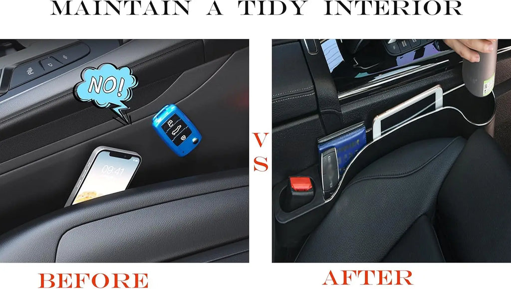 Upgraded Car Seat Gap Organizer with Cup Holder & Phone Holder