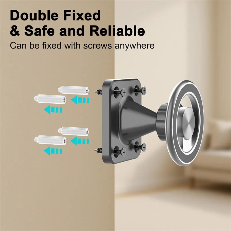 Magnetic Wall Mount Phone Holder – 360° Rotation, Universal Fit for Truck, Car, Boat & Desk