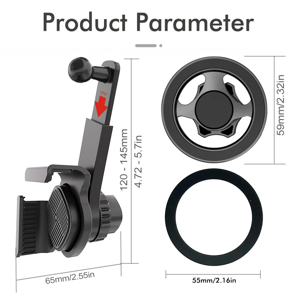 Magnetic Car Phone Holder | 360° Rotation | Foldable Dashboard Mount