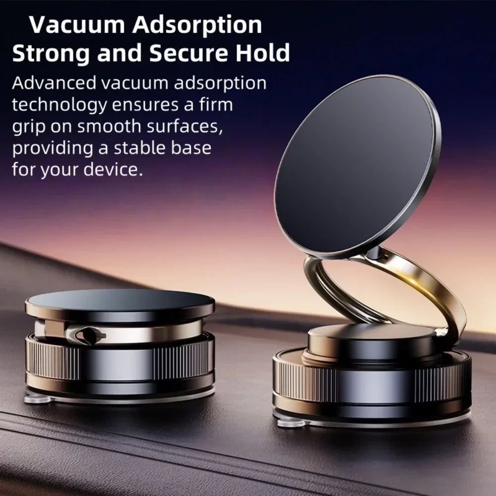 360° Magnetic Car Phone Holder – Foldable Suction Cup Mount for Dashboard & Mirror