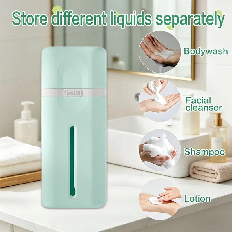 4-in-1 Refillable Leak-Proof Travel Dispenser Bottle for Camping & Business
