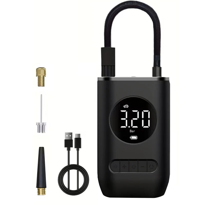 Wireless Tire Inflator – Lithium Battery Air Pump with LED Light & USB Charging Port