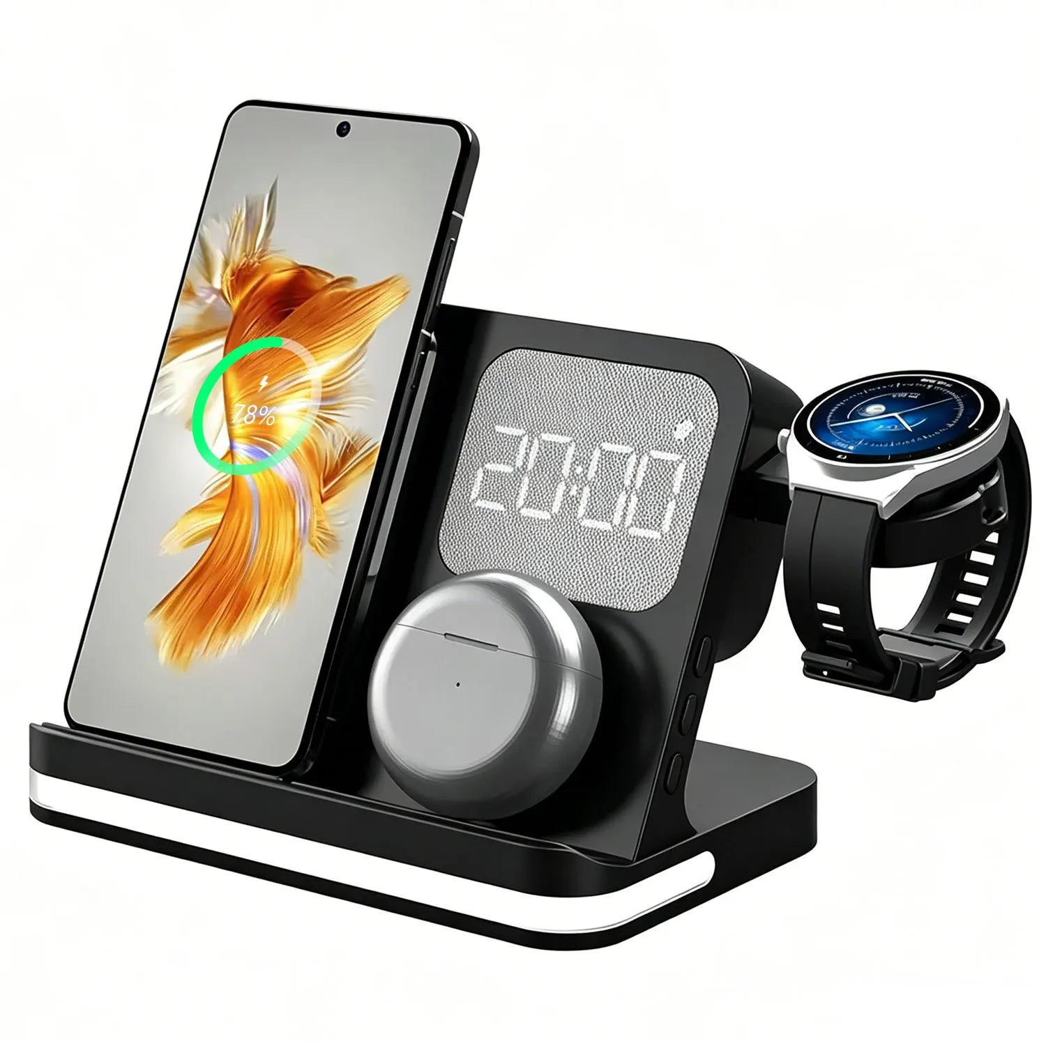 4-in-1 Wireless Charging Station with Alarm Clock Samsung