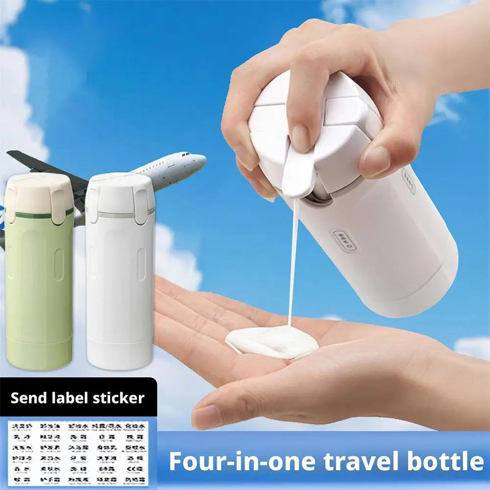 4-in-1 TSA-Approved BPA-Free Travel Dispenser Bottles for Shampoo & Lotion