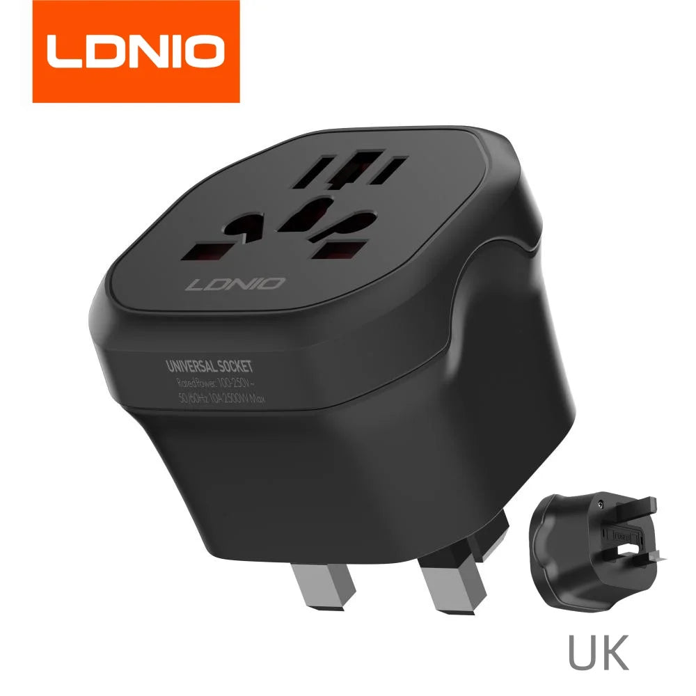 LDNIO Universal Travel Adapter EU/KR to UK/US/AU Plug Converter