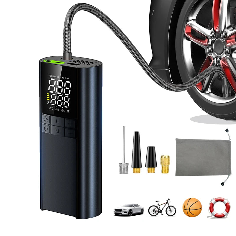Portable Tire Inflator – 150 PSI Air Compressor with 8000mAh Battery & Auto Shutoff
