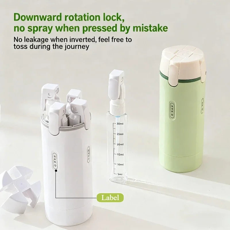 4-in-1 Travel Toiletry Dispenser Bottle Set with Labels