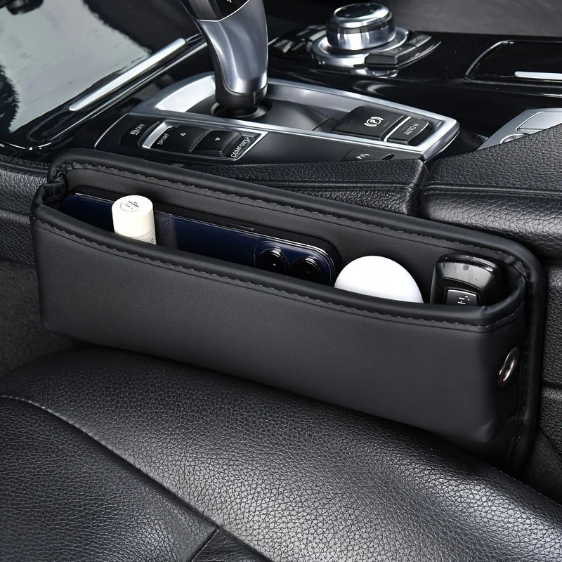 PU Car Seat Gap Side Organizer – Slim Console Crevice Storage Pocket, Universal Fit