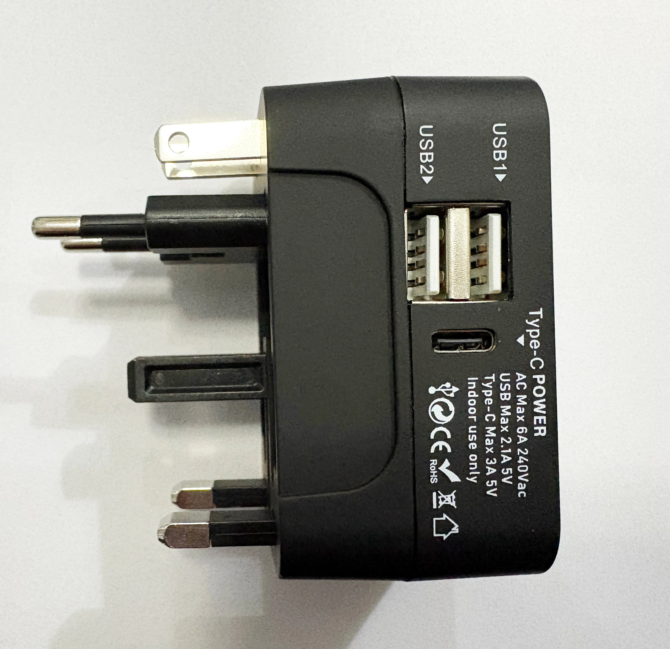 Universal Travel Adapter – Dual USB or USB-C, 150+ Countries, EU/UK/US/AU Plug